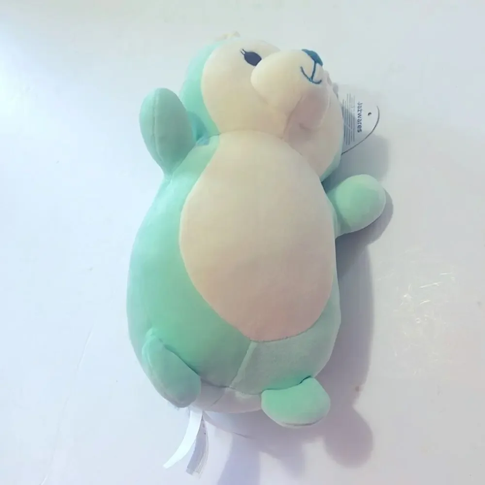 Hugmees Squishmallows Fuyuki fluff Green and Cream Plush‎ squirrel Toy